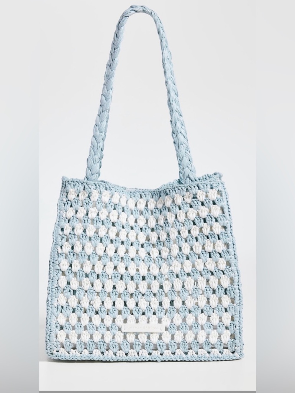 Loeffler Randall Missy Crochet Two Tone Tote as seen on Purse blog